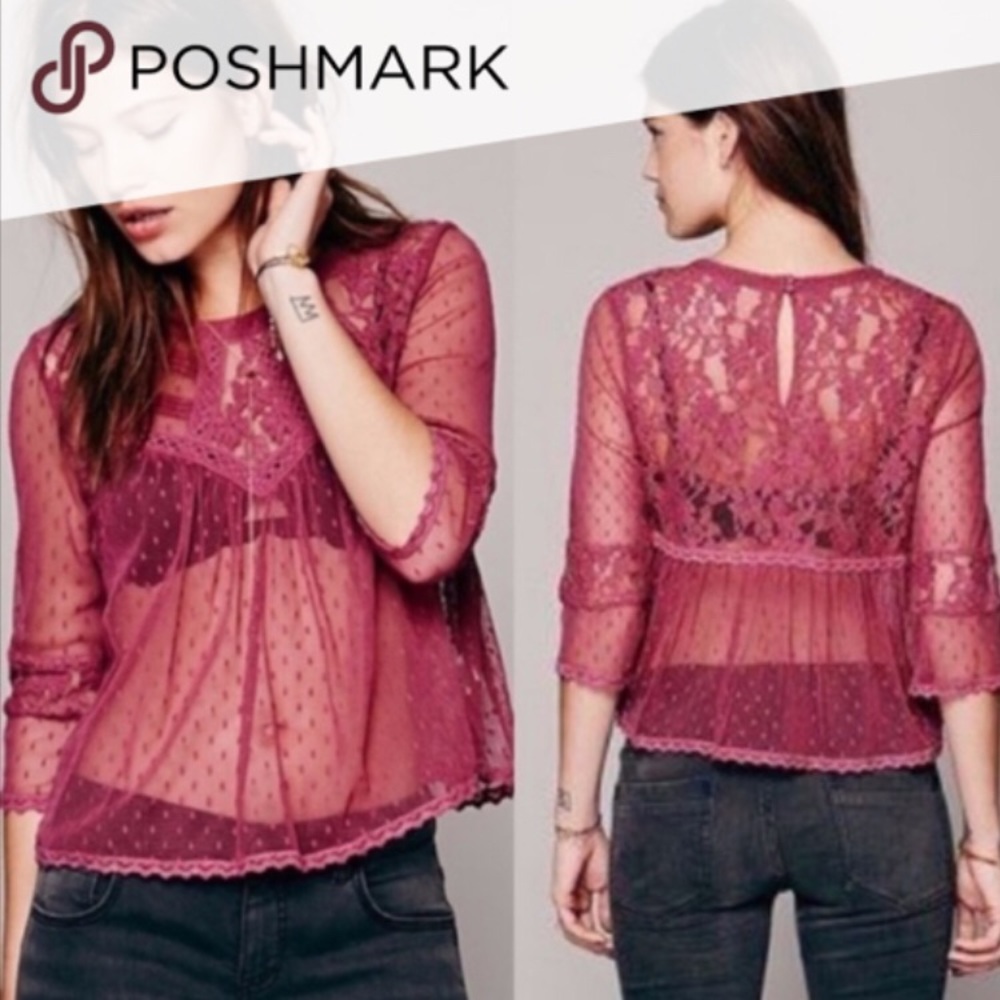 Free People, romance lace top, rich rutabaga color